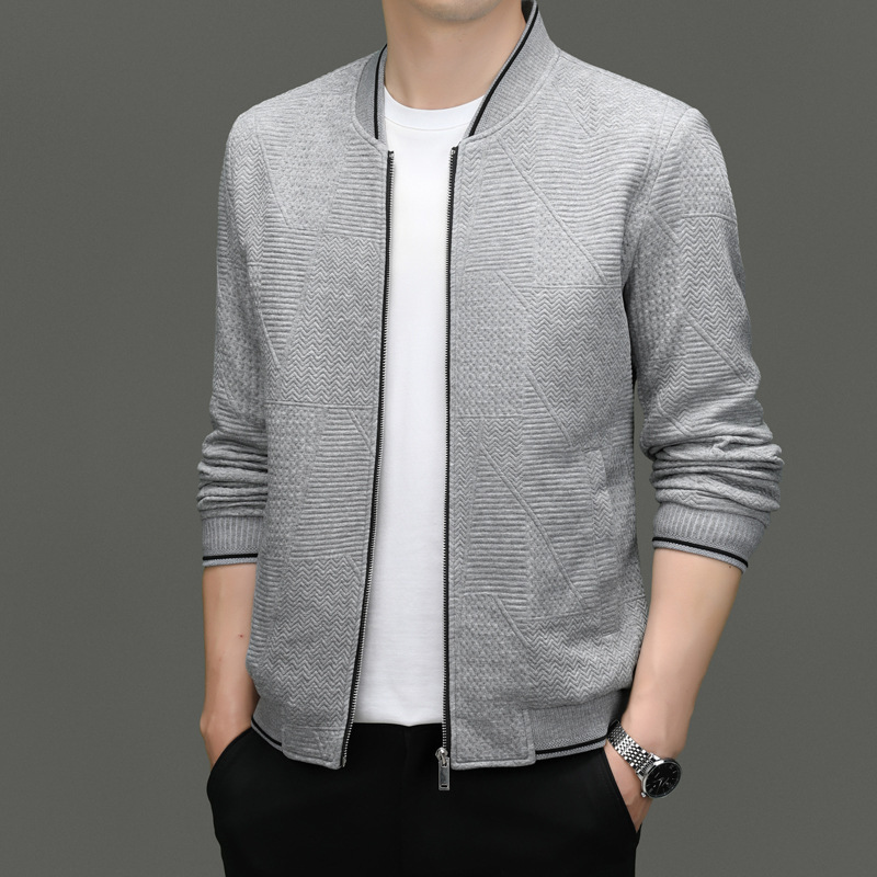 Men's Business Casual Cardigan Baseball Collar Jacket