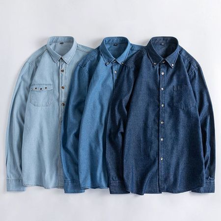 Men's Fashion Cotton Denim Long Sleeve Shirt Jacket